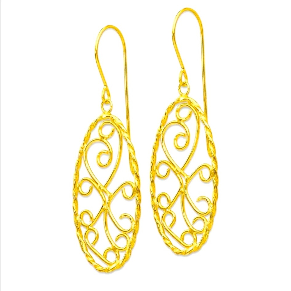 Beautiful 14kt Yellow Gold Oval Fancy Curved Bars Earrings. 🔆💛🛍🌟✨💫🌼